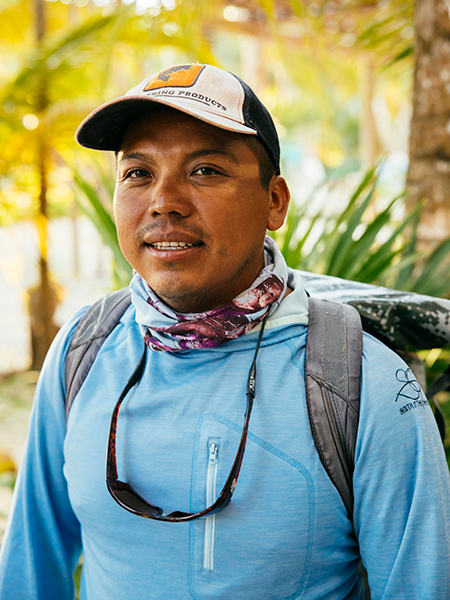 Fishing guide Jesus Marin Cauich from Kay Fly Fishing Lodge in Punta Allen, Mexico